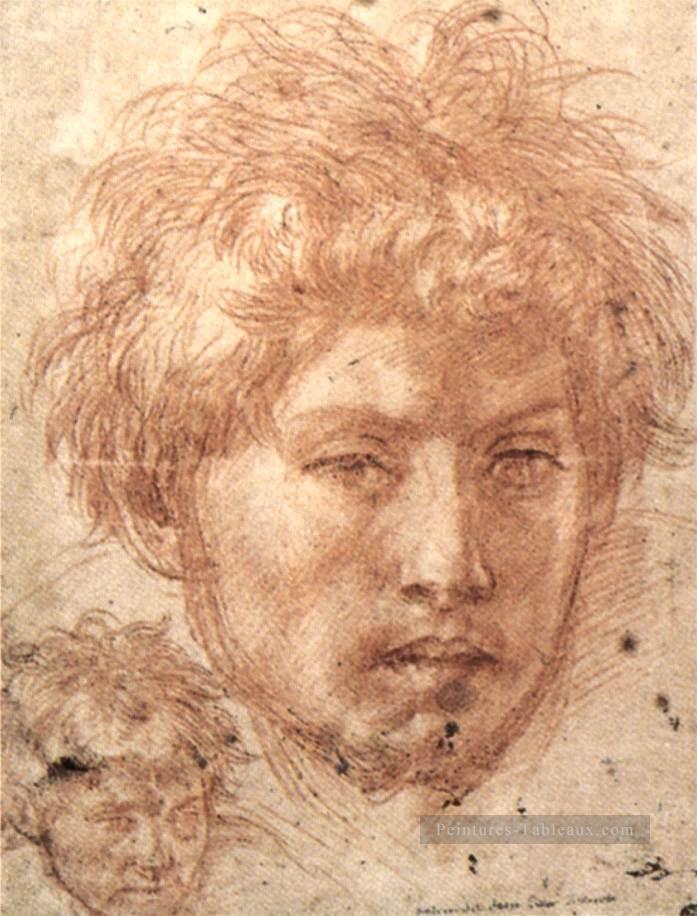 Tête d’un jeune homme renaissance maniérisme Andrea del Sarto Peintures à l'huile